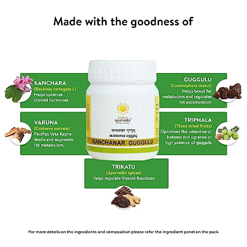 Kerala Ayurveda Kanchanar Guggulu | T3 and T4 Production |60 Tablets