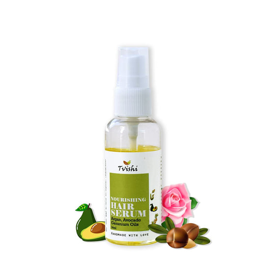 Tvishi Natural Hair Serum (50 ml) I Light-weight Argan, Avocado smoothens, dry, frizzy Hair | Tangleee, Silicone-free shine everyday for Entire family