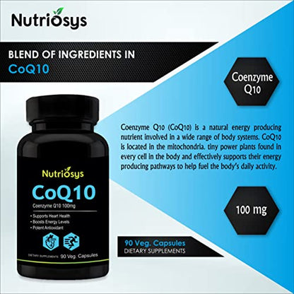 Nutriosys CoQ10 100mg (90 Veg Capsules), Pack of - 2