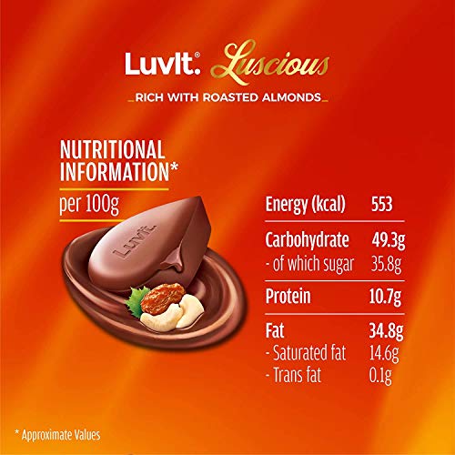 LuvIt Luscious Delectable Chocolate Bar Combo Pack, 420g (Pack of 9)