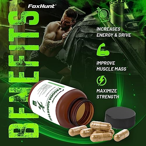 FOX HUNT Fadogia Agrestis 600mg | 1200mg Per Serving Powerful Extract [Maximum Strength] | Natural Energy | Muscle Growth | 60 Capsules. (Pack of 1)