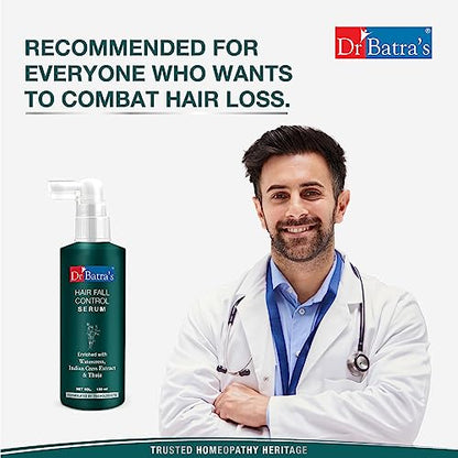 Dr Batra's Hair Fall Control Serum With natural Extracts | Enriched With Watercress, Henna, Amla & Thuja | Formulated By Trichologists - 130 Ml