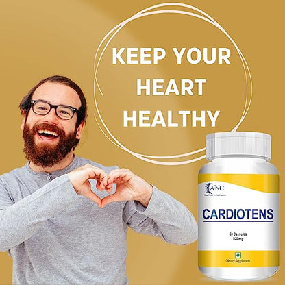 ANC CARDIOTENS with Arjuna Extract & Moringa Extract Heart Health Supplement Veg (60 Capsules) for Men & Women -Pack of 1