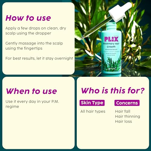 PLIX - THE PLANT FIX Rosemary Hair Growth Serum with 3% Redensyl, 4% AnaGain, 3% Baicapil, 50 ml (Paase Hair Density & Thickens Hair | For Men & Women