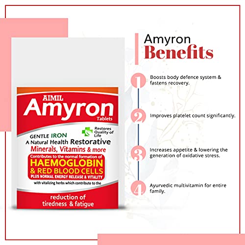 AIMIL Amyron Multivitamins Tablet for Men & Women with 34 Ingredients for All Age| Reduce Tiredness  Fatigue | Improves Haemoglobin Level - 30 Tablets