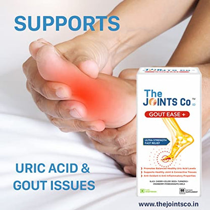 The Joints Co Gout Ease Plus, Advanced Uric Acid Cleanse formula 60 Veg Tab-1 Mth Dose