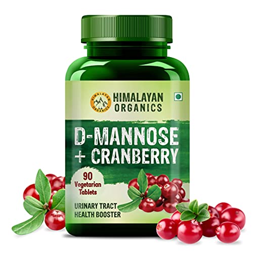 Himalayan Organics D-MANNOSE + CRANBERRY Antioxidant Rich Supplement - 90 Tablets