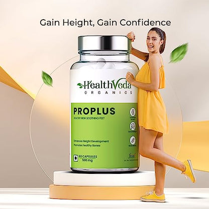 Health Veda Organics ProPlus, 60 Veg Capsules | For Good Height & Great Personality | Healthy Bones & Muscles For Men & Women