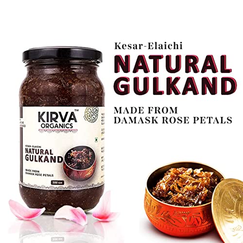 Kirva Organics Suncooked Natural Gulkand | Damask Rose Petals & Mishri - 250gm (Pack of 1)