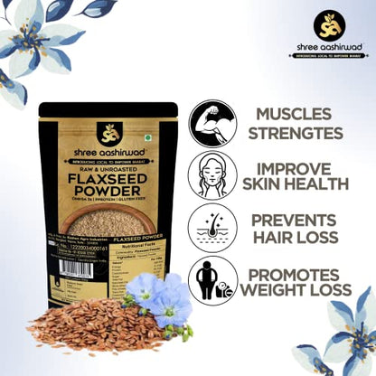SHREE AASHIRWAD Pure and Natural Flax Seed Powder - 500 GR