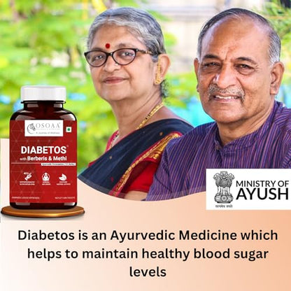 OSOAA Ayurvedic Diabetos - 13 Herbs | 60 Tablets with Karela, Berberies, Amla, Methi, Jamun