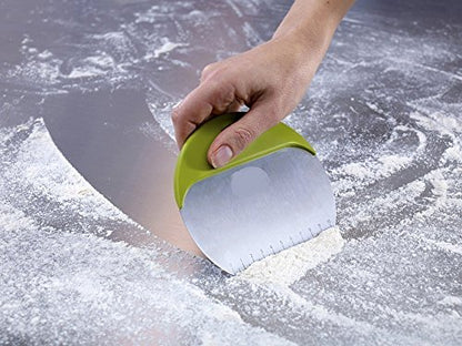 Savpesh 2 in 1 Baking Preparation Tool Bowl Scraper Stainless Steel Dough Cutter