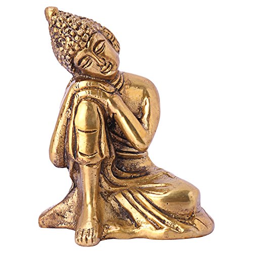 DreamKraft Metal Lord Buddha Idol (Gold, Standard)