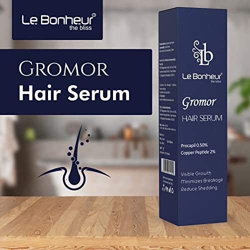 Le Bonheur Gromor Hair Serum | Boost Natural and Healthy Hair Growth, Increase Hair Density, Reduce on – Greasy | All Hair Type - Men and Women | 50ml