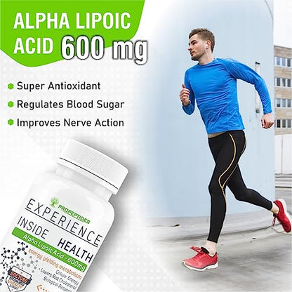 Propeptides Alpha Lipoic Acid 600mg With L Glutathione, Vitamin B12, C, Omega 3, And Hyaluronic Aciddetox. Sugar-Free ALA Supplement-60 Tablet (Pack1)