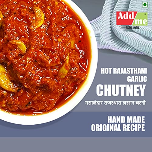 Add me Rajasthani Chilli Garlic Paste and Marinade Chutney 500G Glass Pack masaledar North Indian lassan ki Chutney