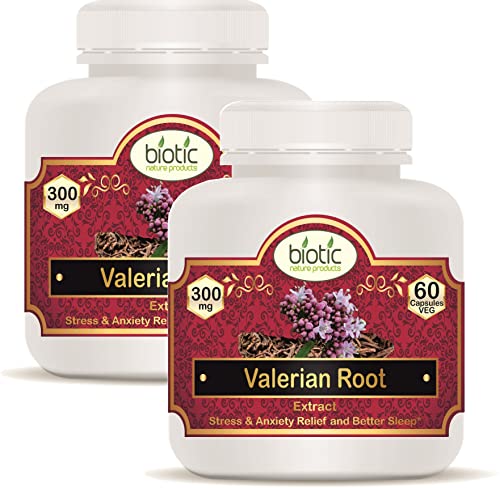 Biotic Valerian Root - Tagara Capsules - Tagar Capsule - Valerian Capsules - 300mg Extract - 120 Veg Capsules (Pack of 2)