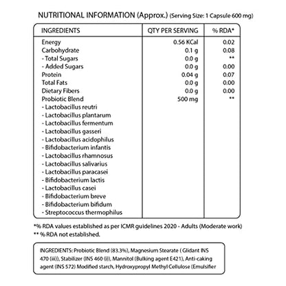 Pure Nutrition Naturals Progut 50 billion CFU with 14 strains of probiotic bacteria l Probiotic caps and Men to Support Gut Health l - 60 veg Capsules