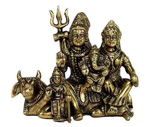 StonKraft Brass Shiva Parvati Ganesh Shiv Pariwar Family Idol Murti Statue