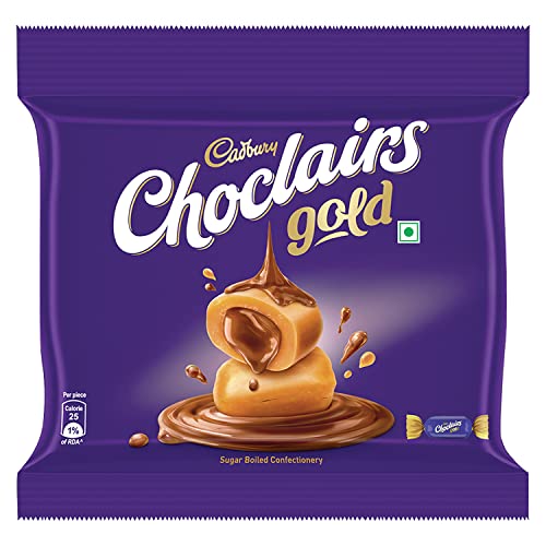 Cadbury Choclairs Gold Candy, 137 g|25 Pieces - 5.5 g Each