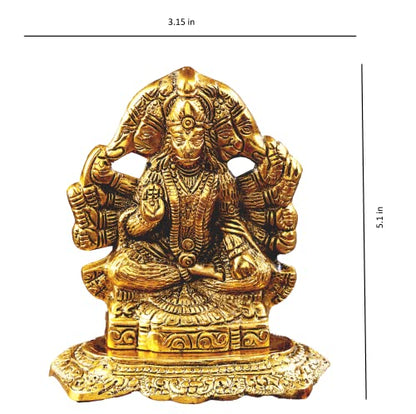 Servdharm Panchmukhi Hanuman Murti | Statue for Home Decor, Gifting, Protection from Evil Eye, 14.7 cms( Gold)