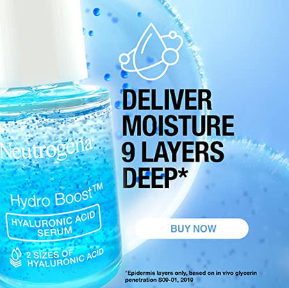 Neutrogena Hydro Serum | Hyaluronic Acid & Pro-Vitamin B5 | Nourishing & Hydrating | Smooth, Supple Skin | Face Serum | Transparent | 30ml