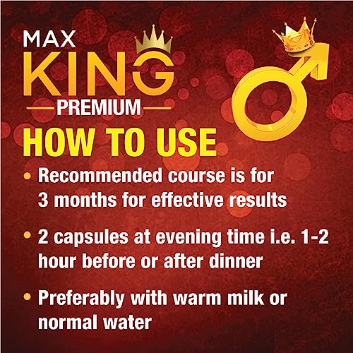 Max Ayurveda King Premium Capsules & King Power Herbal Ayurvedic Massage Oil for Men - Combo (60 Capsules + 1 Oil Bottle20 ml)