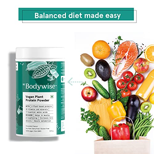Bodywise Vegan Plant Protein Powder for Women | 100% Vegetarian | Gluten Free | 500 grams