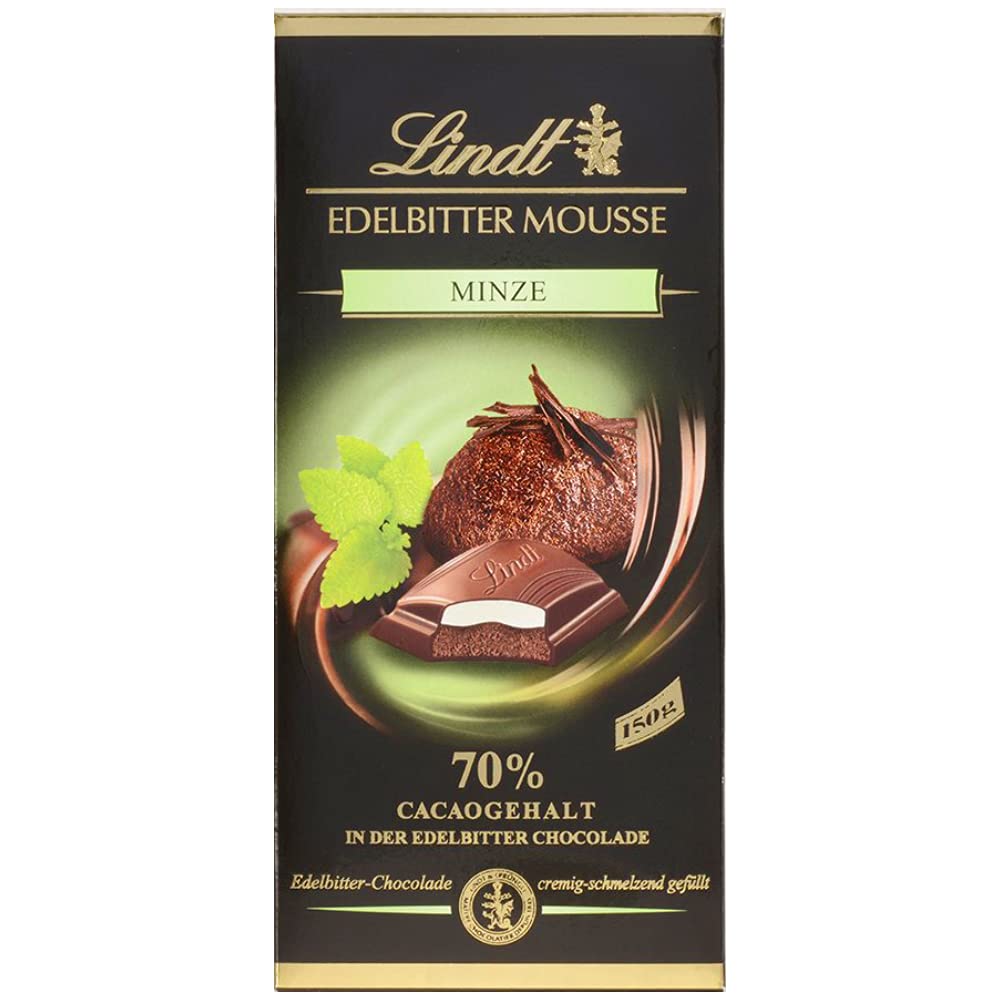 Lindt Edelbitter Mousse Minze Pouch, 150 g