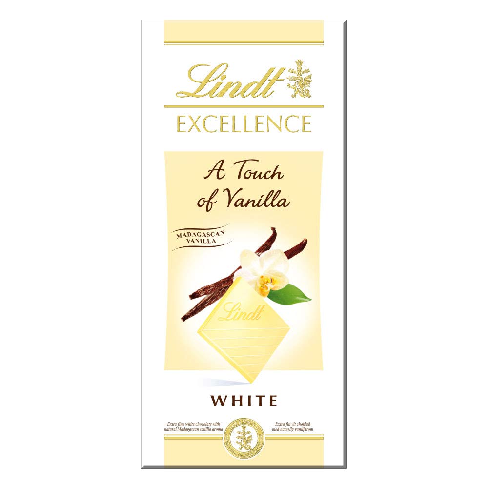 Lindt Excellence White Chocolate Bar, A Touch Of Madagascar Vanilla, 100 Grams