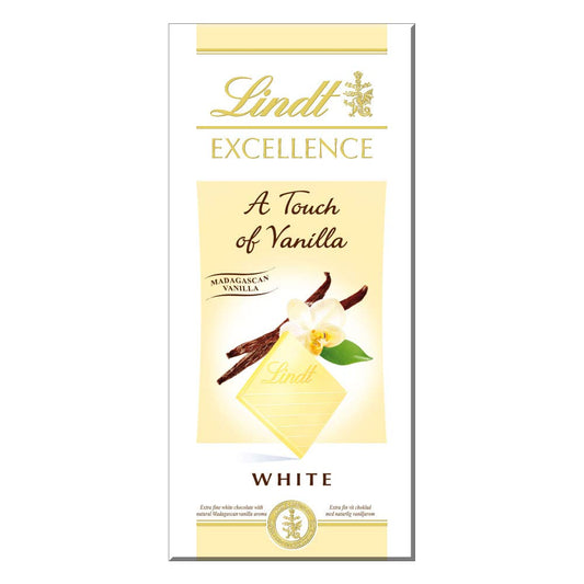 Lindt Excellence White Chocolate Bar, A Touch Of Madagascar Vanilla, 100 Grams