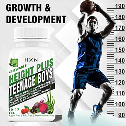 HXN Height Growth Supplement For Boys Enriching Essential Amino Acids, Superfoods Medicine To Helps od Health Supplements-60 Tablet (No Capsule Pack1)