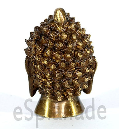 ESPLANADE Brass Buddha Face Showpiece, Small, Golden, 1 Piece