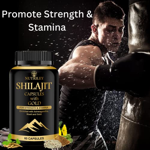 Nutriley Shilajit Gold Capsules For Men, Himalayan Shilajit, Shilajit Resin, Shilajeet tablets 50 Capsules (Pack of 1)