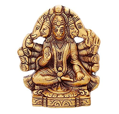 KridayKraft Metal Hanuman ji Statue Showpiece Figurines- Standard, Gold