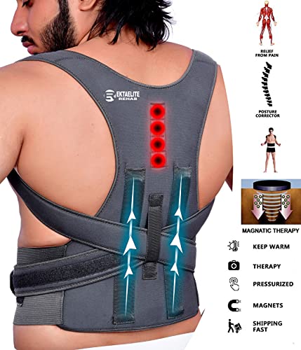 EKTAELITE Rehab Unisex Back Posture Corrector Therapy Shoulder Belt for Lower and Upper Back Pain Relief & Band Posture (Free Size)