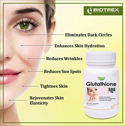 Biotrex Glutathione 500mg -(60 Veg Capsules) Pack of - 2