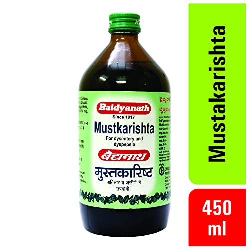 Baidyanath Mustakarishta Syrup for Diarrhoea, Dysentery | Improve Appetite - 450 Ml