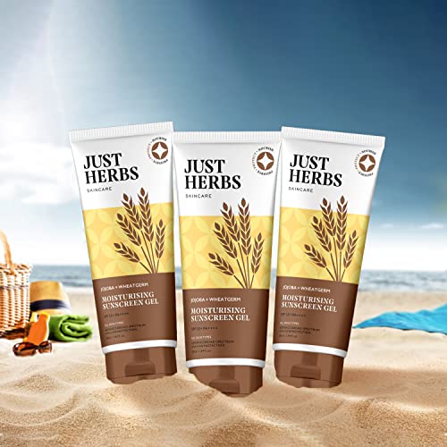 Just Herbs SPF 35+ Nosun Sunscreen Gel, Lightweight, Broad Spectrum PA 35++++ with Jojoba & Wheat - 50ml