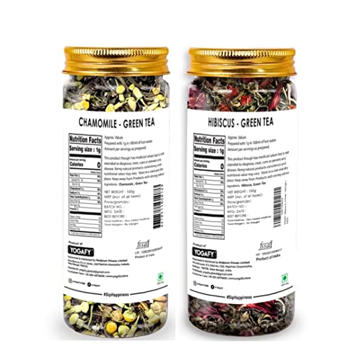 YOGAFY Hibiscus Green Tea - 100 gm (50 Cups)