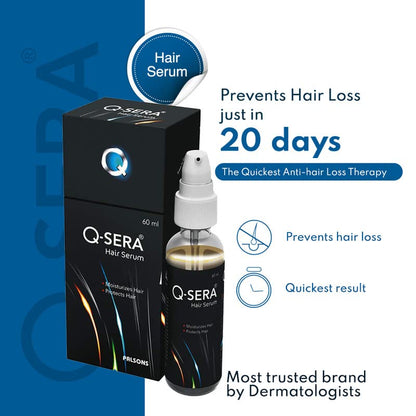 Q-Sera Hair Serum 60ml for Thick Hair| With Unique Damage Repair Formula| With Milk Based Anti-Inflanes for Quick Hair-Fall Control| For Men and Women