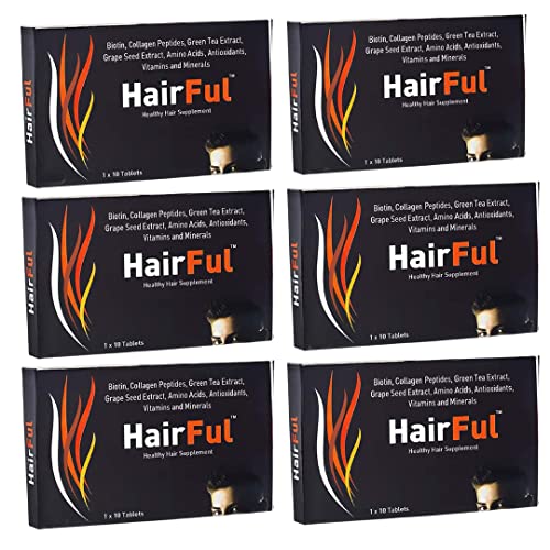 HairFul Hair Supplement Vitamin Tablets (Pack of 6) 60 Tablets Biotin Tablets for Hair Boost Tablet