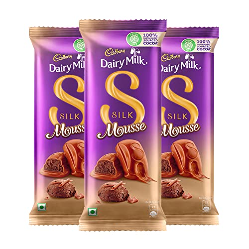 Cadbury Dairy Milk Silk Mousse Chocolate Bar, Pack of 3 x 116g