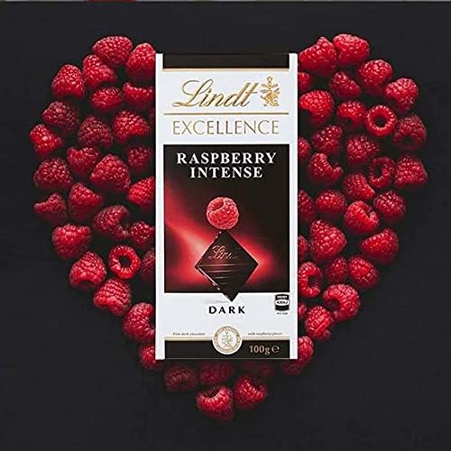 Lindt Excellence Raspberry Intense Dark Chocolate, 2 x 100 g