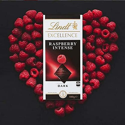 Lindt Excellence Raspberry Intense Dark Chocolate, 2 x 100 g