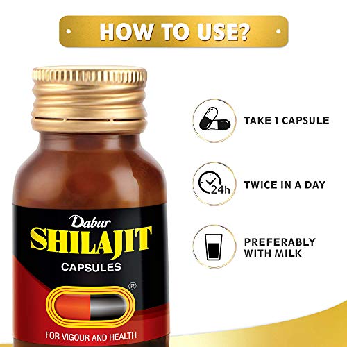 Dabur Shilajit Ayurvedic Capsules - 30 capsules