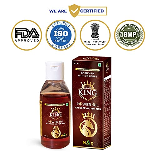 Max Ayurveda Musli Premium Capsules & King Power Ayurvedic Herbal Massage Oil For Men - Combo Pack (60 Capsules + 1 Oil Bottle)