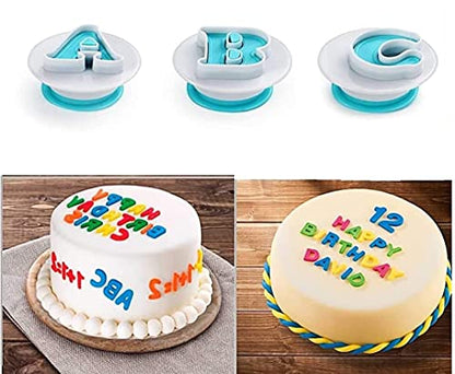 26 Pcs Uppercase Alphabet Letters Plunger Fondant Cookie Cutter Embosser Cake Decorating Baking Mold Tools