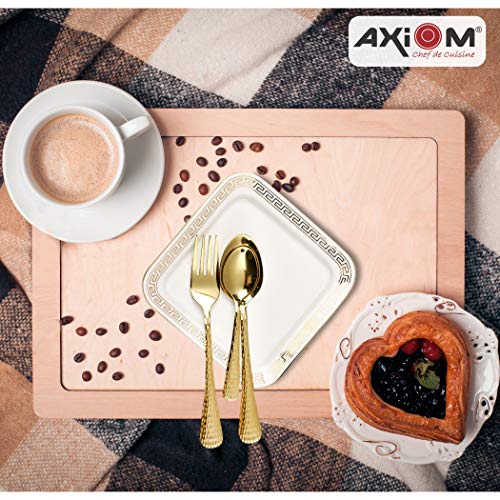 AXIOM Stainless Steel Golden Cutlery Set 18 Pieces Luxurious (6 Dessert Spoon, 6 Dessert Fork, 6 Tea Spoon) Gold Color