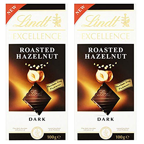 Lindt Excellence Roasted Hazelnut Dark Chocolate, 2 x 100 g